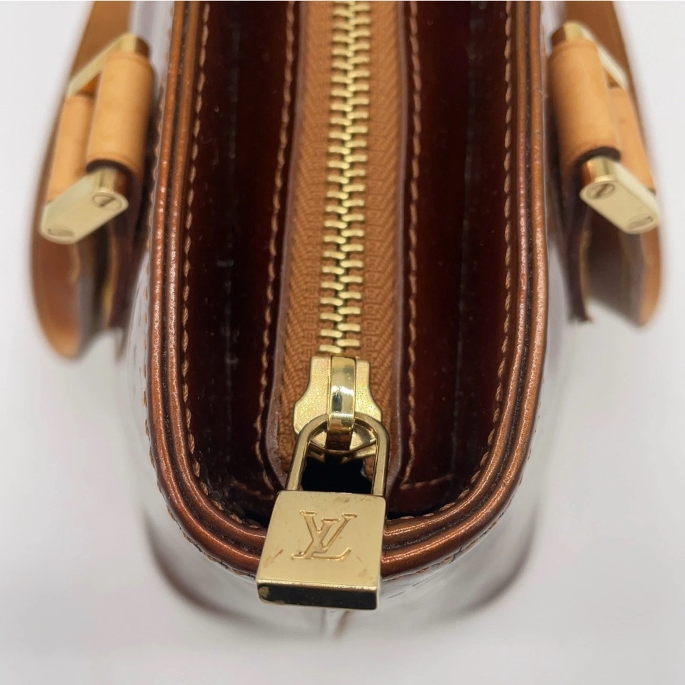 Louis Vuitton Monogram Vernis Houston tote bag- Vintage- bronze -EUC - Picture 10 of 16